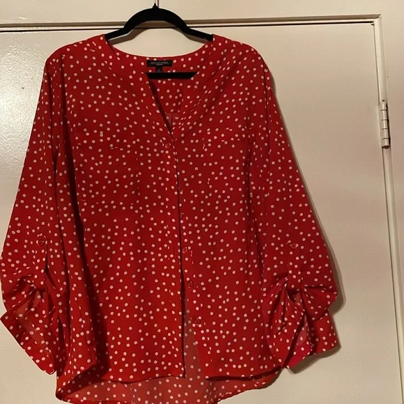 Polka dot long sleeve blouse. - Picture 2 of 4